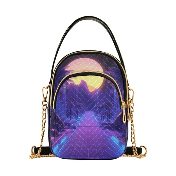 FORMRS Crossbody Bag for Women Shoulder Cell Phone Purse with Zipper, Blue Road