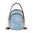 thumbnail image 1 of FORMRS Crossbody Bag for Women Quilted Travel Shoulder Cell Phone Purse with Chain Strap Handbag, Blue Snowflake, 1 of 7