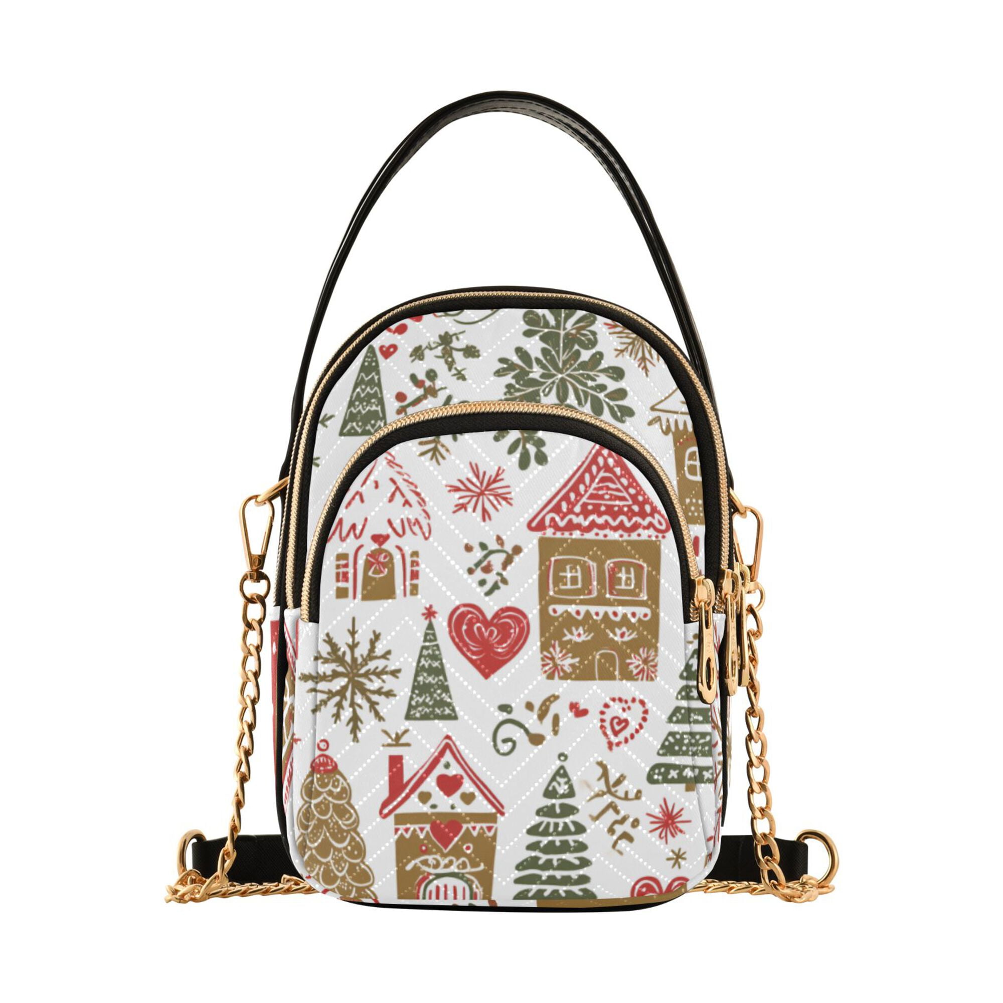 FORMRS Crossbody Bag for Women Quilted Travel Shoulder Cell Phone Purse with Chain Strap Handbag, Brown Nordic Christmas House
