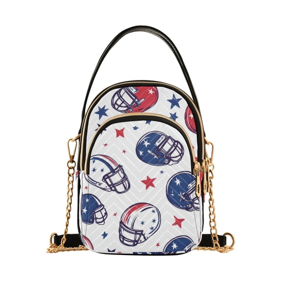 FORMRS Crossbody Bag for Women Shoulder Cell Phone Purse with Zipper, Cartoon American Football Helmets