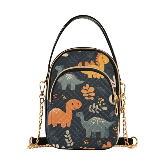 FORMRS Crossbody Bag for Women Shoulder Cell Phone Purse with Zipper, Cartoon Dinosaur