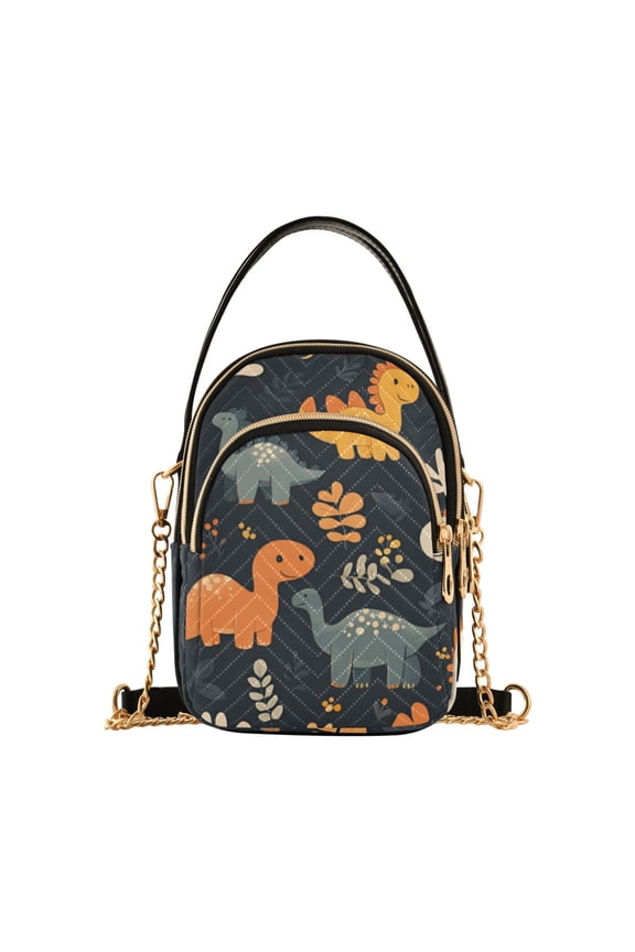 Crossbody Bag for Women Shoulder Cell Phone Purse with Zipper, Cartoon Dinosaur