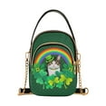 thumbnail image 1 of FORMRS Crossbody Bag for Women Quilted Travel Shoulder Cell Phone Purse with Chain Strap Handbag, Cat Clover Pattern, 1 of 7