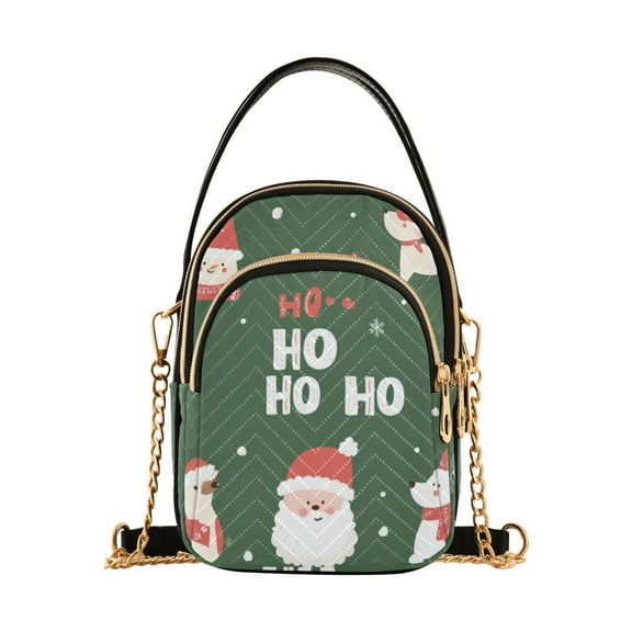 FORMRS Crossbody Bag for Women Shoulder Cell Phone Purse with Zipper, Christmas Santa