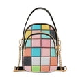 thumbnail image 1 of FORMRS Crossbody Bag for Women Quilted Travel Shoulder Cell Phone Purse with Chain Strap Handbag, Colorful Checkered Pattern, 1 of 7