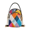 thumbnail image 1 of FORMRS Crossbody Bag for Women Quilted Travel Shoulder Cell Phone Purse with Chain Strap Handbag, Colorful Triangles, 1 of 7