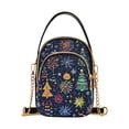 thumbnail image 1 of FORMRS Crossbody Bag for Women Quilted Travel Shoulder Cell Phone Purse with Chain Strap Handbag, Dark Blue Christmas, 1 of 7