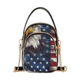 thumbnail image 1 of FORMRS Crossbody Bag for Women Quilted Travel Shoulder Cell Phone Purse with Chain Strap Handbag, Eagle Flag Pattern, 1 of 7