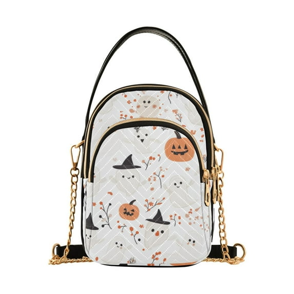 FORMRS Crossbody Bag for Women Quilted Travel Shoulder Cell Phone Purse with Chain Strap Handbag, Ghost Design