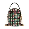thumbnail image 1 of FORMRS Crossbody Bag for Women Quilted Travel Shoulder Cell Phone Purse with Chain Strap Handbag, Green Block Pattern, 1 of 7