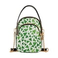 thumbnail image 1 of FORMRS Crossbody Bag for Women Quilted Travel Shoulder Cell Phone Purse with Chain Strap Handbag, Green Dot Triangles Pattern, 1 of 7