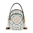 thumbnail image 1 of FORMRS Crossbody Bag for Women Quilted Travel Shoulder Cell Phone Purse with Chain Strap Handbag, Green Geometric Pattern, 1 of 7