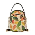 thumbnail image 1 of FORMRS Crossbody Bag for Women Quilted Travel Shoulder Cell Phone Purse with Chain Strap Handbag, Green Retro Autumn Leaves, 1 of 7