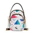 thumbnail image 1 of FORMRS Crossbody Bag for Women Quilted Travel Shoulder Cell Phone Purse with Chain Strap Handbag, Green Retro Triangles, 1 of 7