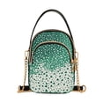 thumbnail image 1 of FORMRS Crossbody Bag for Women Quilted Travel Shoulder Cell Phone Purse with Chain Strap Handbag, Green and White Pattern, 1 of 7