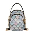 thumbnail image 1 of FORMRS Crossbody Bag for Women Quilted Travel Shoulder Cell Phone Purse with Chain Strap Handbag, Light Blue Shimmering Pattern, 1 of 7
