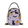 thumbnail image 1 of FORMRS Crossbody Bag for Women Quilted Travel Shoulder Cell Phone Purse with Chain Strap Handbag, Light Purple Halloween Black Cat, 1 of 7
