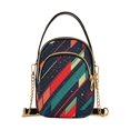 thumbnail image 1 of FORMRS Crossbody Bag for Women Quilted Travel Shoulder Cell Phone Purse with Chain Strap Handbag, Orange Abstract Lines, 1 of 7