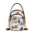 thumbnail image 1 of FORMRS Crossbody Bag for Women Quilted Travel Shoulder Cell Phone Purse with Chain Strap Handbag, Orange Cartoon Houses, 1 of 7