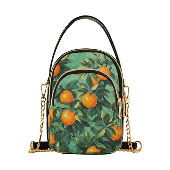 FORMRS Crossbody Bag for Women Shoulder Cell Phone Purse with Zipper, Orange Tree Pattern