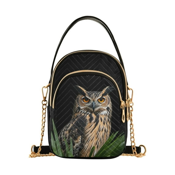 FORMRS Crossbody Bag for Women Shoulder Cell Phone Purse with Zipper, Owl Pattern