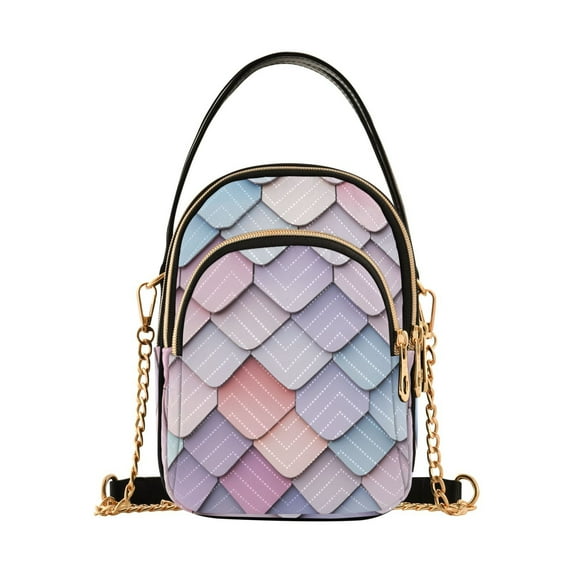 FORMRS Crossbody Bag for Women Shoulder Cell Phone Purse with Zipper, Pink Art Pattern