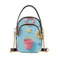 thumbnail image 1 of FORMRS Crossbody Bag for Women Quilted Travel Shoulder Cell Phone Purse with Chain Strap Handbag, Pink Beach Toys Pattern, 1 of 7