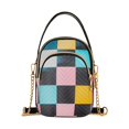 thumbnail image 1 of FORMRS Crossbody Bag for Women Quilted Travel Shoulder Cell Phone Purse with Chain Strap Handbag, Pink Checkered Pattern, 1 of 7