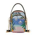 thumbnail image 1 of FORMRS Crossbody Bag for Women Quilted Travel Shoulder Cell Phone Purse with Chain Strap Handbag, Pink Seaside, 1 of 7