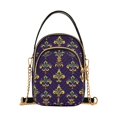 thumbnail image 1 of FORMRS Crossbody Bag for Women Quilted Travel Shoulder Cell Phone Purse with Chain Strap Handbag, Purple Flowers Pattern, 1 of 7