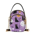 thumbnail image 1 of FORMRS Crossbody Bag for Women Quilted Travel Shoulder Cell Phone Purse with Chain Strap Handbag, Purple Halloween Pattern, 1 of 7