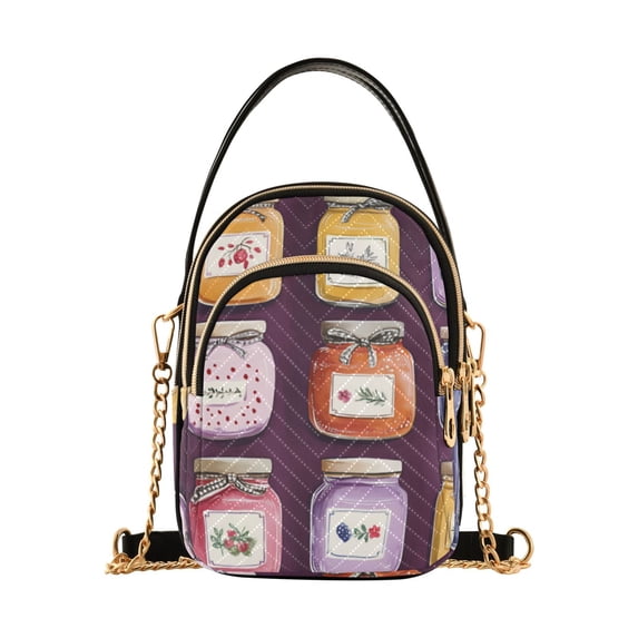 FORMRS Crossbody Bag for Women Quilted Travel Shoulder Cell Phone Purse with Chain Strap Handbag, Purple Jam