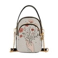 thumbnail image 1 of FORMRS Crossbody Bag for Women Quilted Travel Shoulder Cell Phone Purse with Chain Strap Handbag, Red Flower, 1 of 7