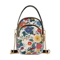 thumbnail image 1 of FORMRS Crossbody Bag for Women Quilted Travel Shoulder Cell Phone Purse with Chain Strap Handbag, Red Japanese Floral Pattern, 1 of 7
