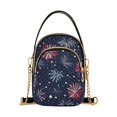 thumbnail image 1 of FORMRS Crossbody Bag for Women Quilted Travel Shoulder Cell Phone Purse with Chain Strap Handbag, Red and Blue Fireworks Pattern, 1 of 7