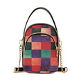 thumbnail image 1 of FORMRS Crossbody Bag for Women Quilted Travel Shoulder Cell Phone Purse with Chain Strap Handbag, Red and Purple Plaid Pattern, 1 of 7