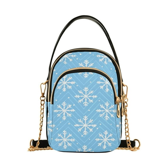 FORMRS Crossbody Bag for Women Shoulder Cell Phone Purse with Zipper, Snowflake Pattern