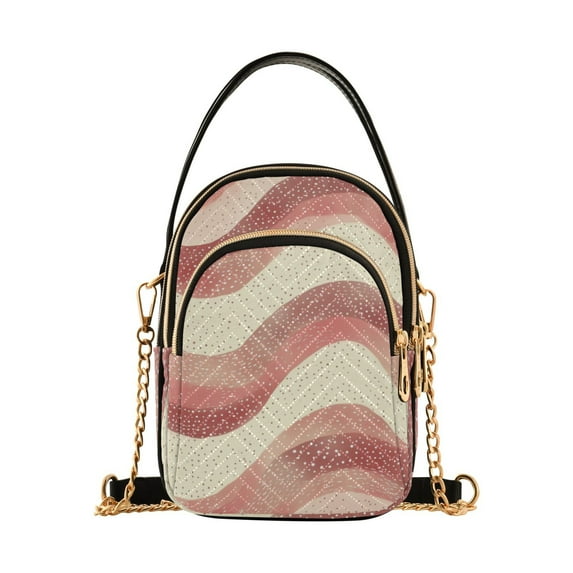 FORMRS Crossbody Bag for Women Quilted Travel Shoulder Cell Phone Purse with Chain Strap Handbag, Soft Pink Pattern