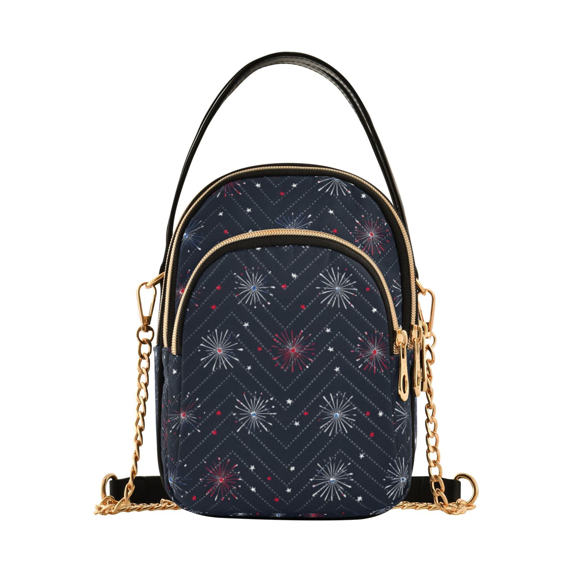 FORMRS Crossbody Bag for Women Quilted Travel Shoulder Cell Phone Purse with Chain Strap Handbag, Starry Night Pattern