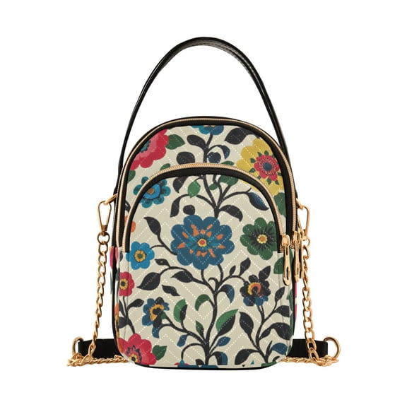 FORMRS Crossbody Bag for Women Shoulder Cell Phone Purse with Zipper, Vibrant Floral