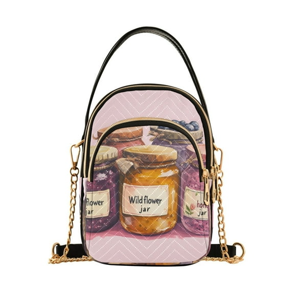 FORMRS Crossbody Bag for Women Quilted Travel Shoulder Cell Phone Purse with Chain Strap Handbag, Watercolor Jam