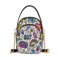 thumbnail image 1 of FORMRS Crossbody Bag for Women Quilted Travel Shoulder Cell Phone Purse with Chain Strap Handbag, White Doodle Pattern, 1 of 7