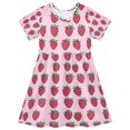 thumbnail image 1 of FORMRS Girls Short Sleeve Dress Summer Casual Round Neck A-line Beach Sundress, Sizes 2T-8T, Cartoon Strawberry, 1 of 8