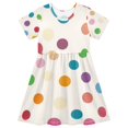 thumbnail image 1 of FORMRS Girls Short Sleeve Dress Summer Casual Round Neck A-line Beach Sundress, Sizes 2T-8T, Polka Dot, 1 of 8