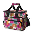 thumbnail image 1 of FORMRS Insulated Cooler Bag 24 Cans Capacity Soft Leakproof Lunch Box with Side Pockets, Abstract Geometric Pattern, 1 of 7