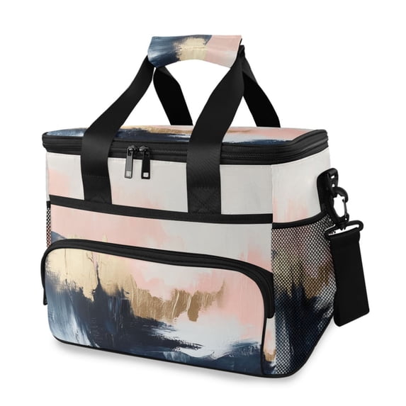 FORMRS Insulated Cooler Bag 24 Cans Capacity Soft Leakproof Lunch Box with Side Pockets, Abstract Landscape