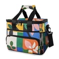 thumbnail image 1 of FORMRS Insulated Cooler Bag 24 Cans Capacity Soft Leakproof Lunch Box with Side Pockets, Abstract Plants, 1 of 7