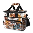 thumbnail image 1 of FORMRS Insulated Cooler Bag 24 Cans Capacity Soft Leakproof Lunch Box with Side Pockets, Autumn Day Pattern, 1 of 7