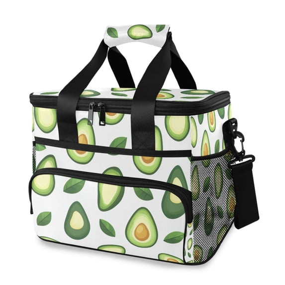 FORMRS Insulated Cooler Bag 24 Cans Capacity Soft Leakproof Lunch Box with Side Pockets, Avocado