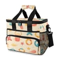 thumbnail image 1 of FORMRS Insulated Cooler Bag 24 Cans Capacity Soft Leakproof Lunch Box with Side Pockets, Beach Pattern, 1 of 7